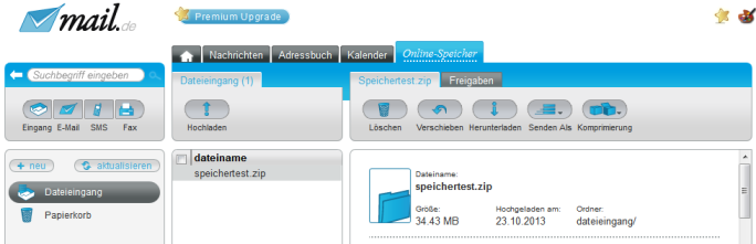 Speicheranalyse Mail